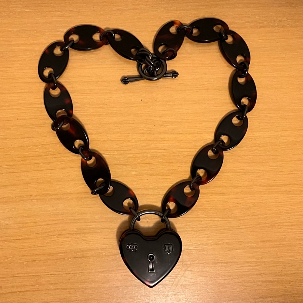 Juicy Couture vintage tortoise heart lock necklace